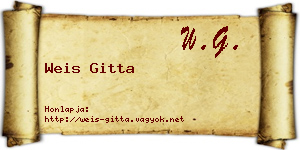 Weis Gitta névjegykártya